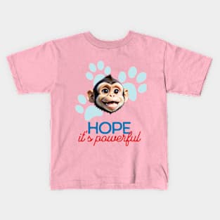 Cute Monkey Minimalist Style Art | Hope, it's powerful Kids T-Shirt